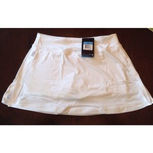NEW Womens Large NIKE Dri-Fit Border Tennis Skirt 405188 102 White